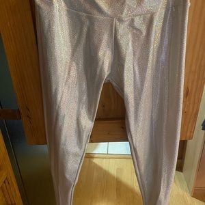 Glittery colored leggings Adult Small Like new.